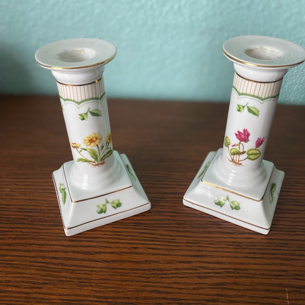 Retro George Briard Signed Candlesticks Cottagecore